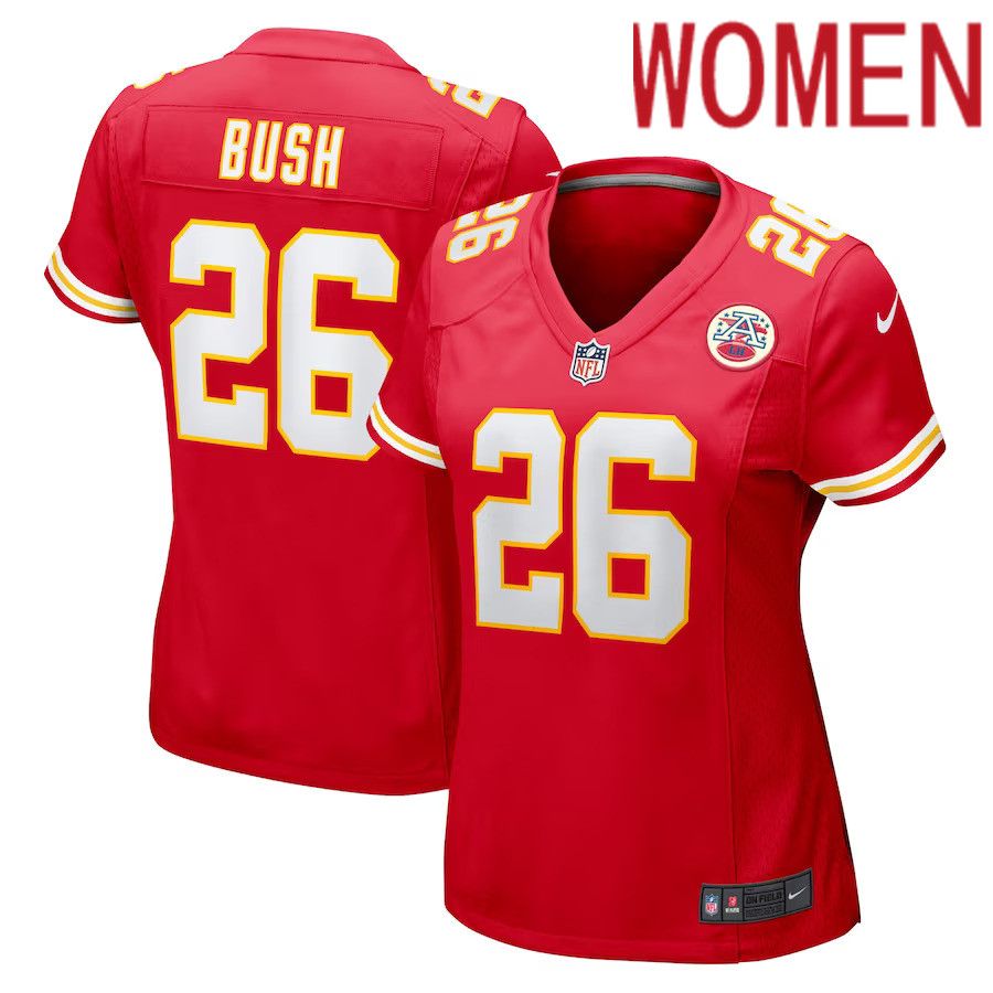 Women Kansas City Chiefs #26 Deon Bush Nike Red Game Player NFL Jersey->women nfl jersey->Women Jersey